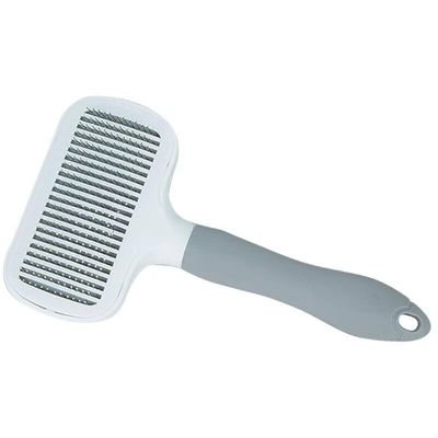 Brosse autonettoyante pour chiens et chats à poils courts (gris)