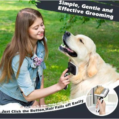 Brosse chien poils longs : réduit 90% de la perte de poils, peigne chat pro