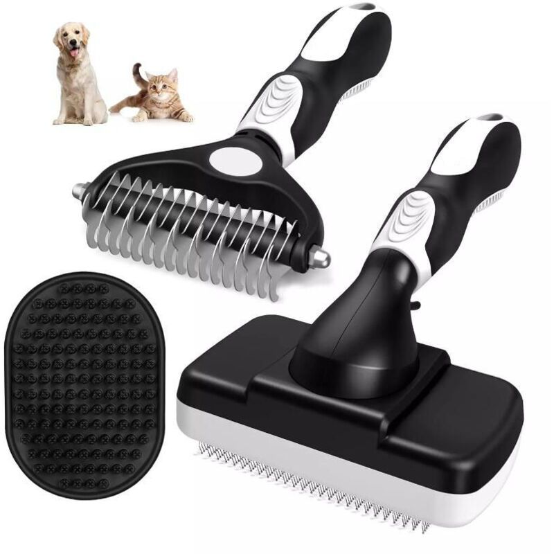 Brosse chien poils longs : réduit 90% de la perte de poils, peigne chat pro