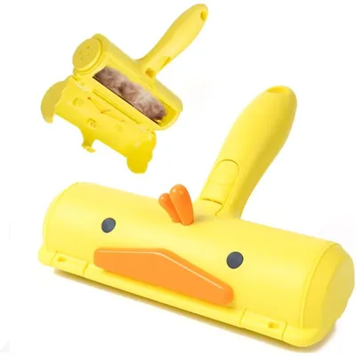 Brosse jaune à tête rotative : idéale poils d'animaux, tapis & textiles Brosse jaune à tête rotative : idéale poils d'animaux, tapis & textiles