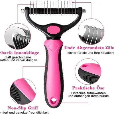 MCBOSON Brosse Double Face Chien Chat râteau démêlant sous-poil long court MCBOSON Brosse Double Face Chien Chat râteau démêlant sous-poil long court