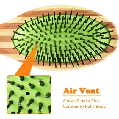 ZooVenture Brosse Toilettage Chien - Bambou, Soies Sanglier ZooVenture Brosse Toilettage Chien - Bambou, Soies Sanglier