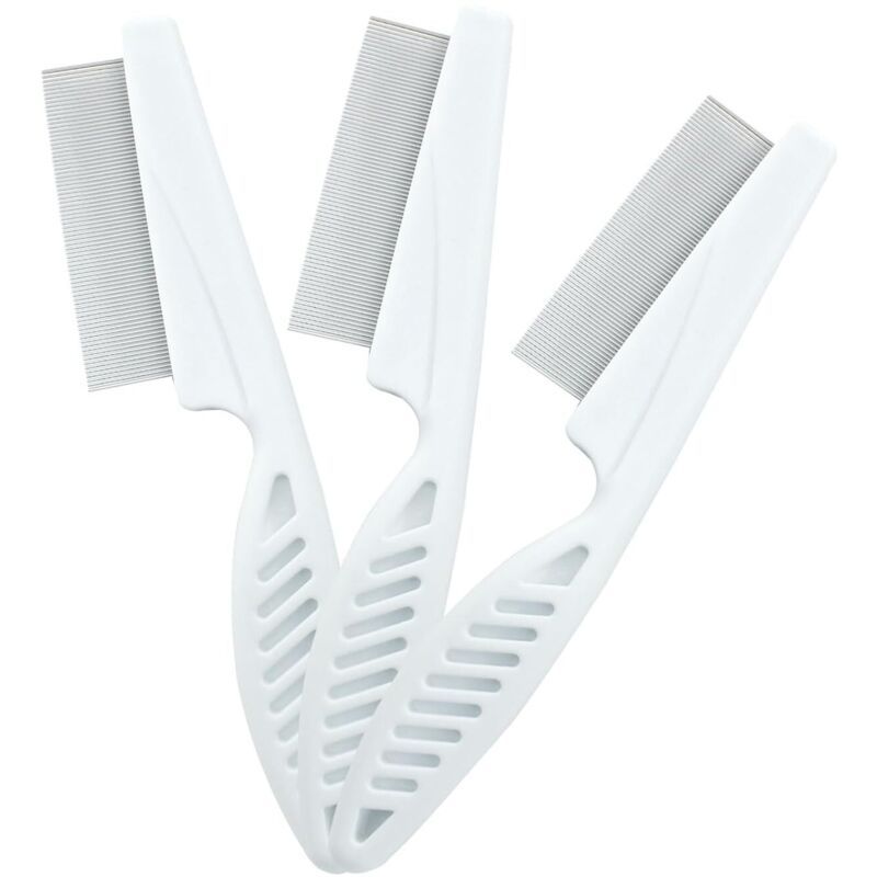 Peigne anti-puces pour chiens et chats   (3 pièces, blanc)