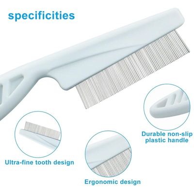 Peigne anti-puces pour chiens et chats   (3 pièces, blanc)