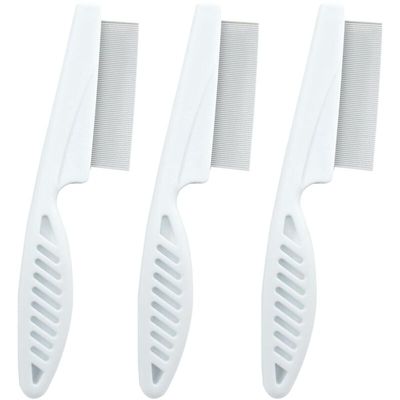 Peigne anti-puces pour chiens et chats   (3 pièces, blanc)
