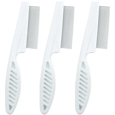 Peigne anti-puces pour chiens et chats (3 pièces, blanc) Peigne anti-puces pour chiens et chats (3 pièces, blanc)