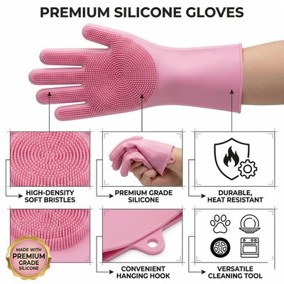 PetTribes Gants de Toilettage Brosse de Bain pour Animaux