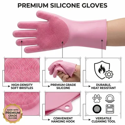 PetTribes Gants de Toilettage Brosse de Bain pour Animaux