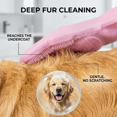 PetTribes Gants de Toilettage Brosse de Bain pour Animaux