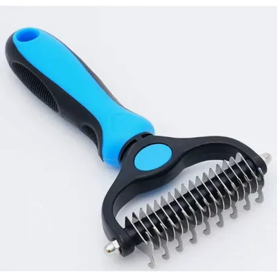 Zoomtopia Brosse démêlage chien chat poils longs professionnelle bleue