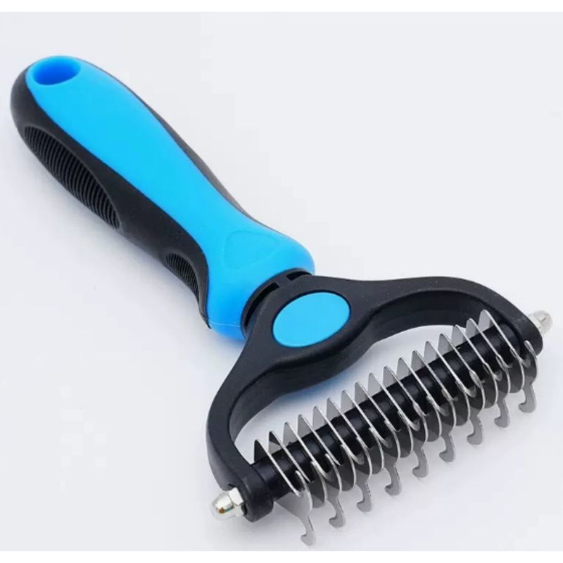 Zoomtopia Brosse démêlage chien chat poils longs professionnelle bleue