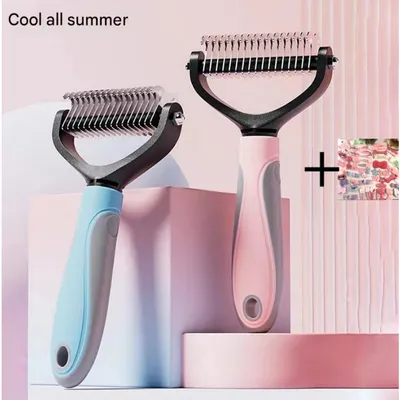 Zoomtopia Brosse démêlage chien chat poils longs professionnelle bleue