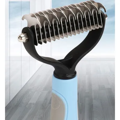 Zoomtopia Brosse démêlage chien chat poils longs professionnelle bleue