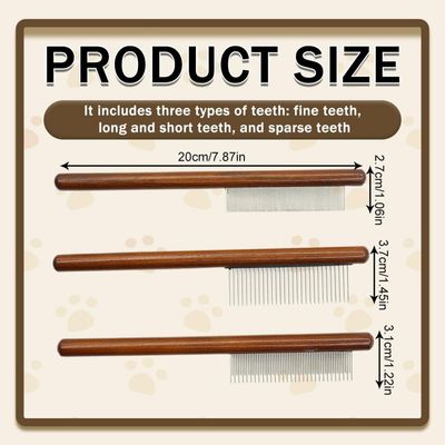 ZooVenture Brosses Chat Bois Massif Inox 3 Pièces