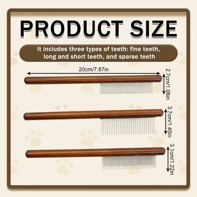 ZooVenture Lot 3 Brosses Chat Bois Inox ZooVenture Lot 3 Brosses Chat Bois Inox