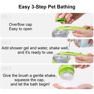 Zoomtopia Brosse de bain massage pour chien chat verte antidérapante