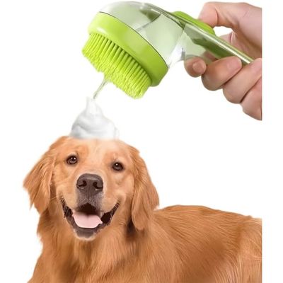 Zoomtopia Brosse de bain massage pour chien chat verte antidérapante