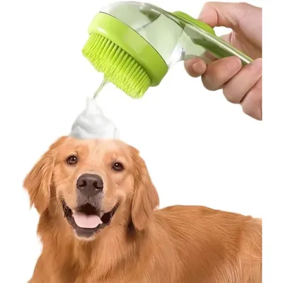 Zoomtopia Brosse de bain massage pour chien chat verte antidérapante