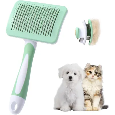 Brosse chat & chien verte : élimine sous-poil, nœuds et poils morts Brosse chat & chien verte : élimine sous-poil, nœuds et poils morts