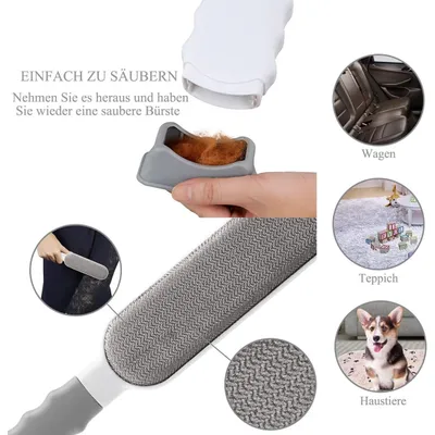 Lot de 2 brosses autonettoyantes : élimine poils, poussière et peluches Lot de 2 brosses autonettoyantes : élimine poils, poussière et peluches