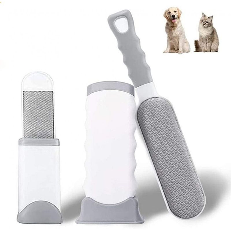 Lot de 2 brosses autonettoyantes : élimine poils, poussière et peluches