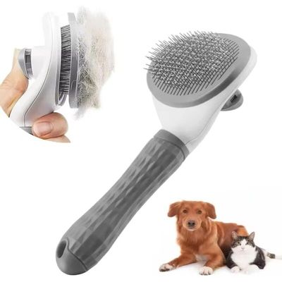 Brosse anti-poils gris : démêlant poils longs & courts, élimine poils morts