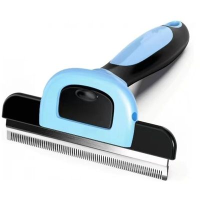 Brosse bleue pour chien & chat : toilettage pro pour poils longs & courts