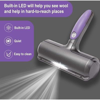 Rouleau anti-poils sonique avec LED : épilateur réutilisable & efficace