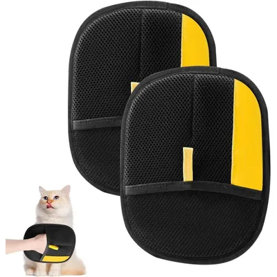 Set de 5 anti-poils : 2 gants de massage + 3 outils pour canapé & tapis