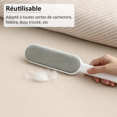 Brosse magique anti-poils : épilateur réutilisable pour tissus & canapé