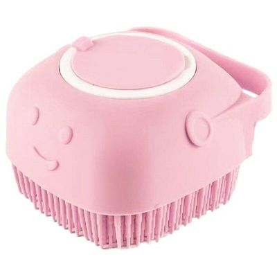 Brosse chien rose avec réservoir : peigne de bain & massage pour tout poil