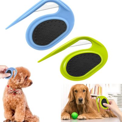 2 peignes de soin chat/chien (bleu/vert) : démêlant et anti-nœuds