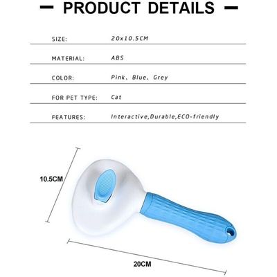 Brosse autonettoyante bleue : peigne lissant pour poils longs & courts