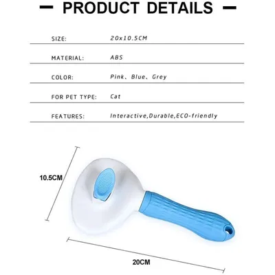 Brosse autonettoyante bleue : peigne lissant pour poils longs & courts