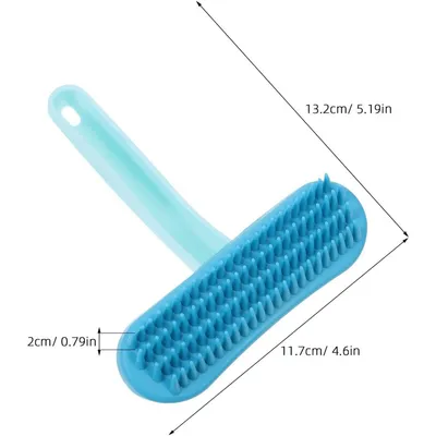 ZooVenture Brosse Lapin Silicone Bleu Antiderapante