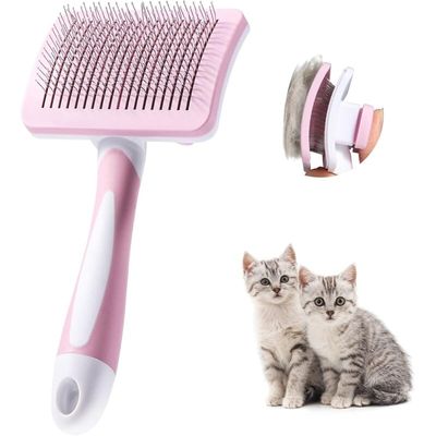 Brosse rose poils longs/courts : retrait efficace du sous-poil & nœuds