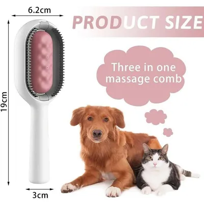 Brosse vapeur 3-en-1 chiens & chats : épilation humide avec réservoir d'eau Brosse vapeur 3-en-1 chiens & chats : épilation humide avec réservoir d'eau