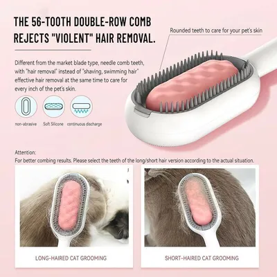 Brosse vapeur 3-en-1 chiens & chats : épilation humide avec réservoir d'eau Brosse vapeur 3-en-1 chiens & chats : épilation humide avec réservoir d'eau