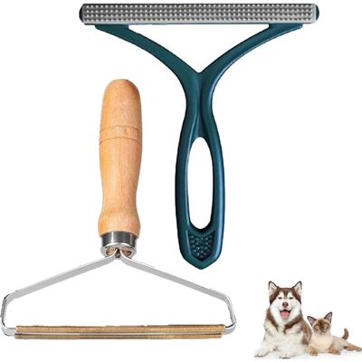 2 peignes de toilettage portables : anti-poils pour vêtements, chat & chien