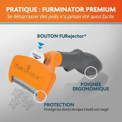 Applicable à FURMINATOR Brosse deshedding chien taille poils courts orange
