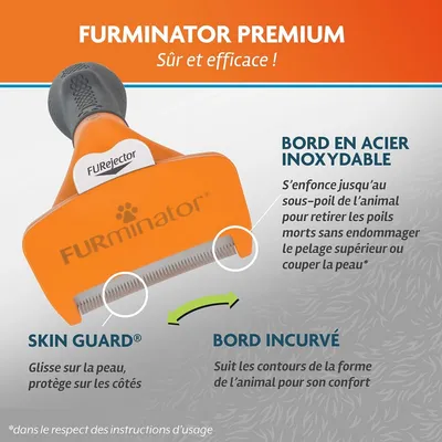 Applicable à FURMINATOR Brosse deshedding chien taille poils courts orange