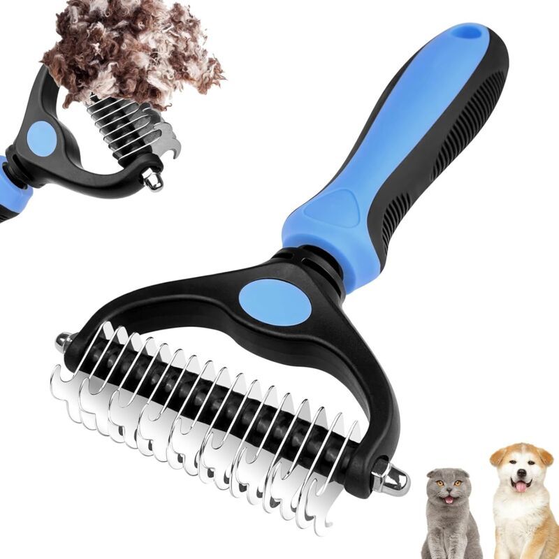 Peigne démêlant 17+9 dents : brosse double face pour sous-poil & nœuds
