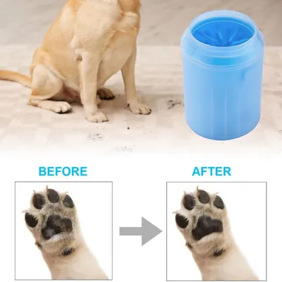 Nettoyeur de Pattes PetTribes Bleu M Silicone Portable Chien Nettoyeur de Pattes PetTribes Bleu M Silicone Portable Chien