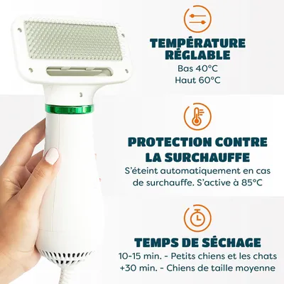 PetTribes Sèche-Chien 2-en-1 Brosse Silencieuse <65dB (370g) PetTribes Sèche-Chien 2-en-1 Brosse Silencieuse <65dB (370g)