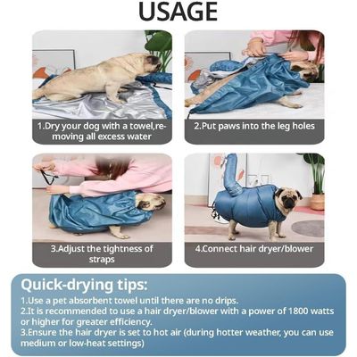 Zoomtopia Sac séchage chien chat 360° taille grand accessoire toilettage