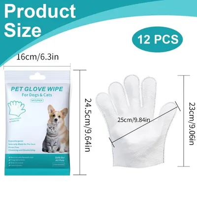 PetTribes Gants Nettoyants Animaux Lot de 12 Sans Parfum PetTribes Gants Nettoyants Animaux Lot de 12 Sans Parfum