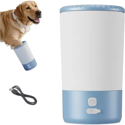 ZooVenture Nettoyeur Pattes Chien Silicone Bleu Blanc ZooVenture Nettoyeur Pattes Chien Silicone Bleu Blanc