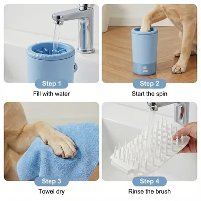 ZooVenture Nettoyeur Pattes Chien Chat Bleu Automatique ZooVenture Nettoyeur Pattes Chien Chat Bleu Automatique