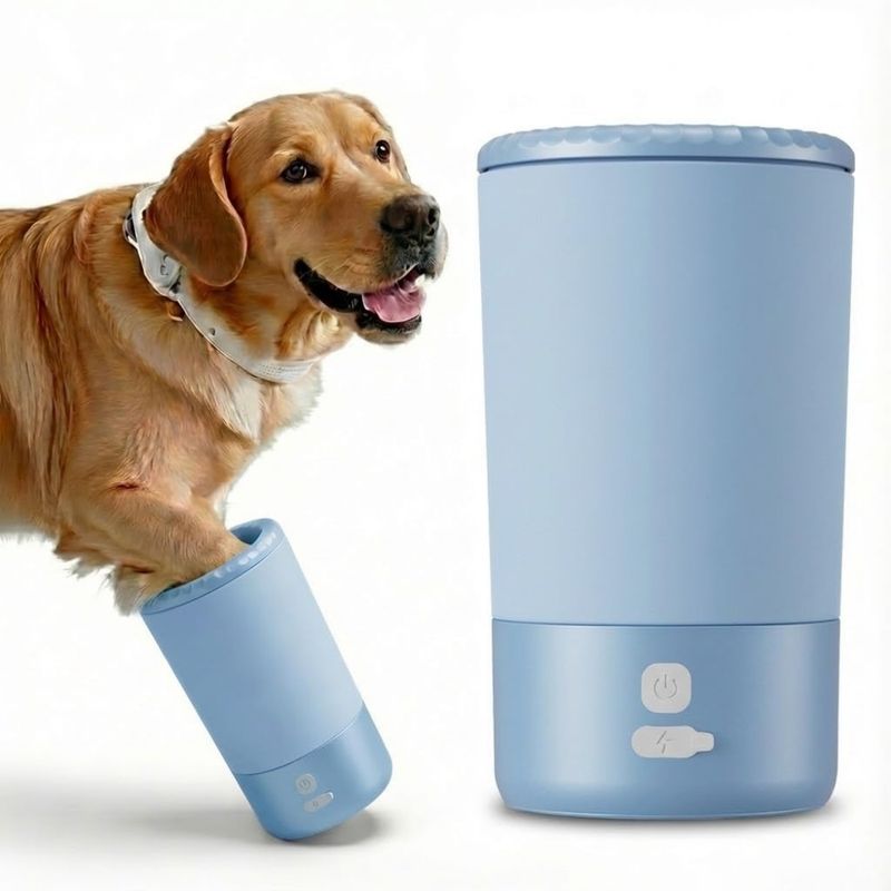 ZooVenture Nettoyeur Pattes Chien Chat Bleu Automatique