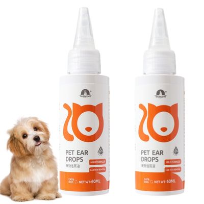 MCBOSON Liquide pour nettoyer les oreilles des animaux de compagnie 2 pcs